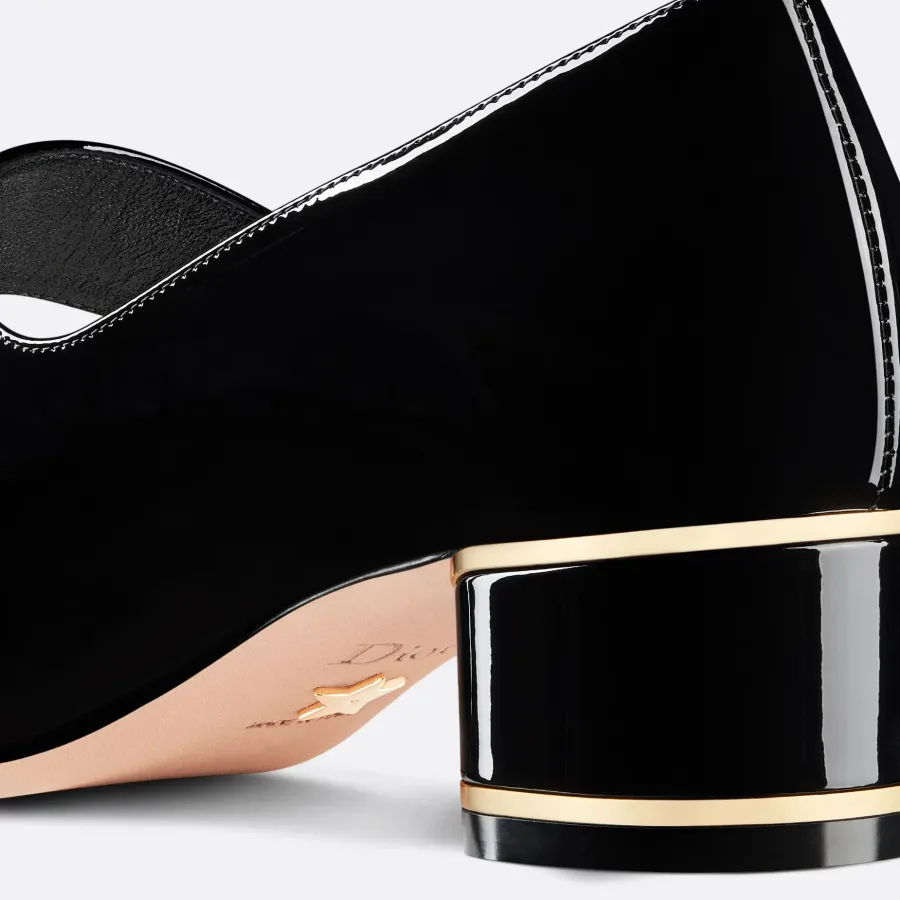 Dior black heels with thick heels and square heels high heels shoes
