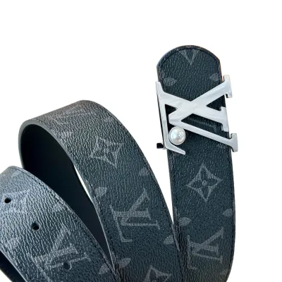 Louis Vuitton Men's Dimension Pearls Reversible Belt In Black/Brown Calfskin And Monogram/Damier Canvas With Gold/Silver Hardware 40mm