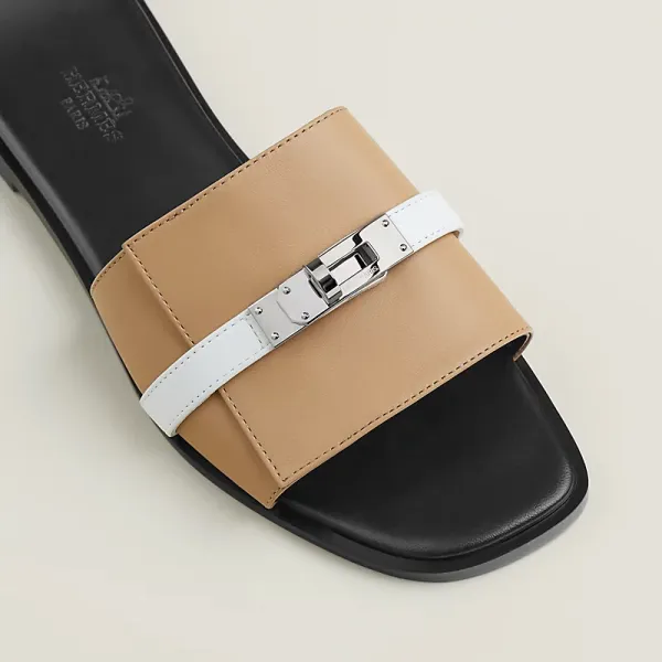 HERMES Giulia Beige color Slippers - Image 4