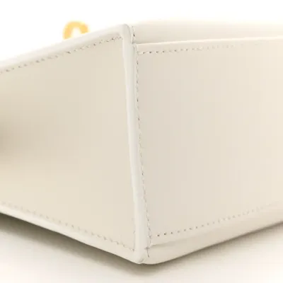 Hermès Kelly Pochette Clutch White Swift Leather Gold Palladium Hardware
