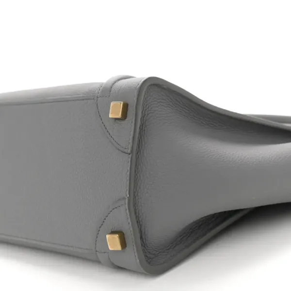 Celine Micro Luggage Kohl Baby Drummed Calfskin Leather Gold Hardware - Image 4