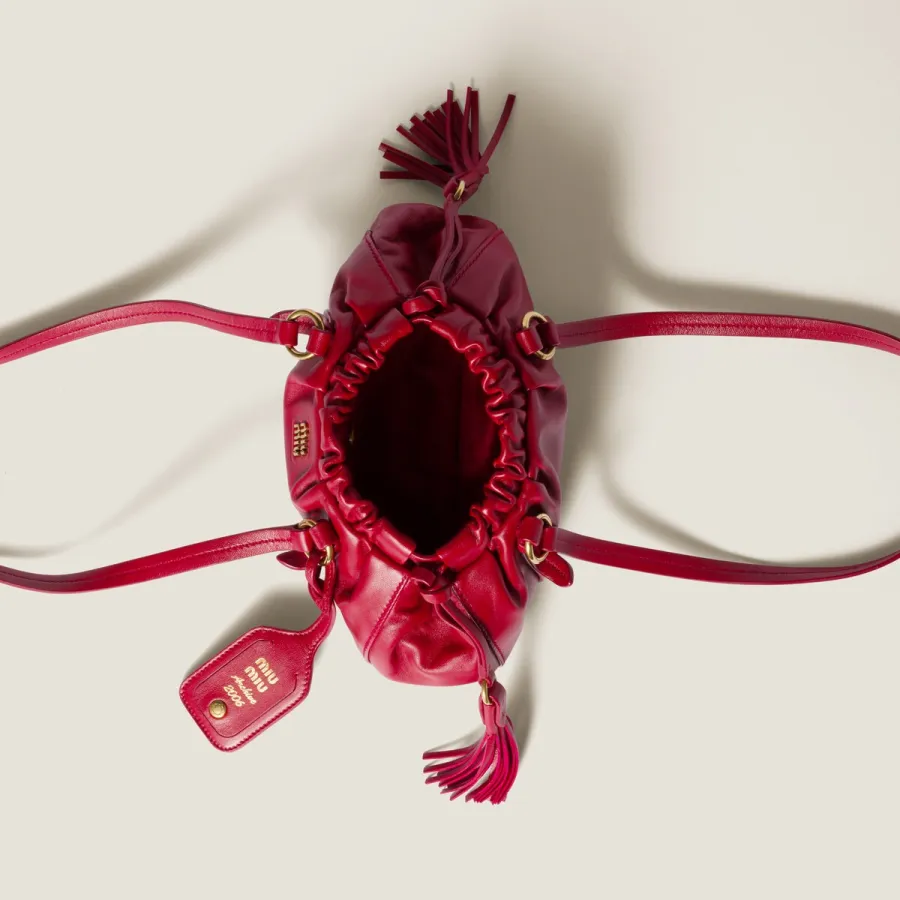 Miu Miu Joie Nappa Quilted Lambskin Leather Red Shoulder Bags