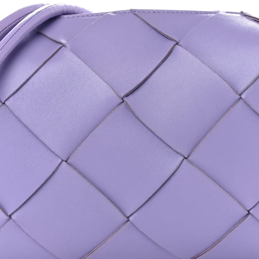 Bottega Veneta Maxi Intrecciato Small Cassette Camera Bag Wisteria Lambskin Leather
