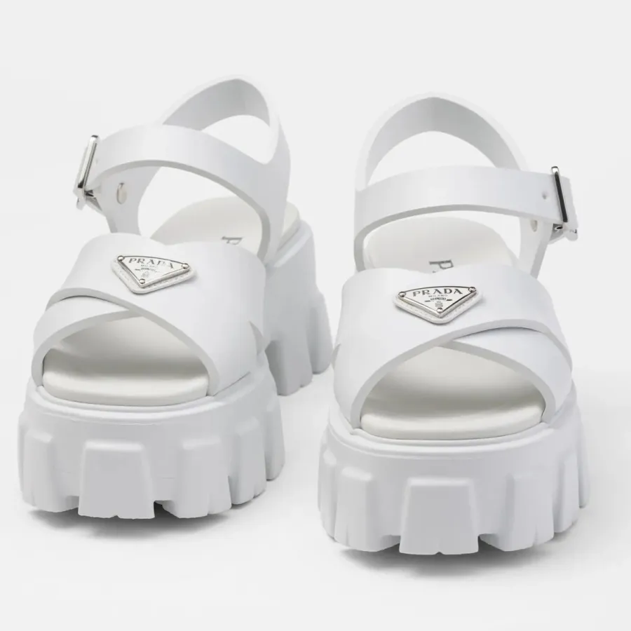 PRADA White Monolith rubber sandals