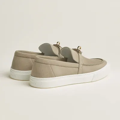 HERMES Game Grey Loafers