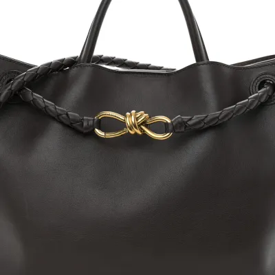 Bottega Veneta Medium Andiamo Shoulder Bag Fondant Silky Calfskin Leather Gold Hardware