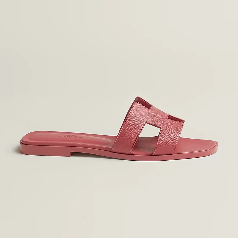 HERMES Oran Rose pink Slippers