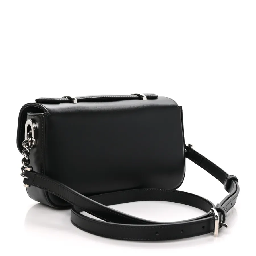 Gucci Small Petite GG Top Handle Shoulder Bag Black Calfskin Leather Silver Hardware