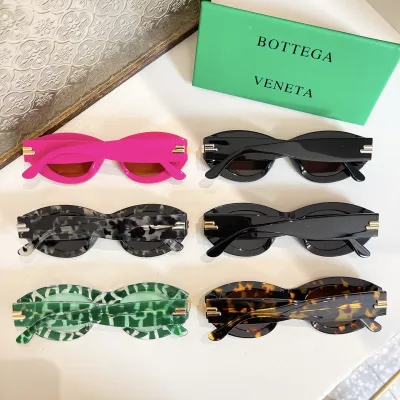 Bottega Veneta Oval glasses black/pink/green white/leopard/grey black/black brown color Size 132口1-120