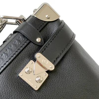 Louis Vuitton Side Trunk MM Black/Beige Calfskin Leather Gold/Silver/Black Hardware