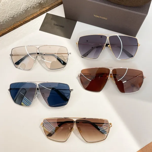 Tom Ford Pilot glasses blue silver/brown leopard/eggplant/silver color Size 67口2-135 - Image 6