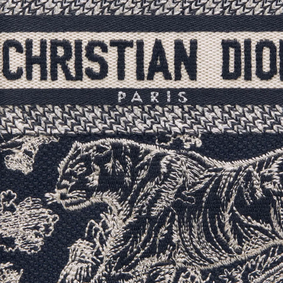 Dior Mini Dior Book Tote Toile De Jouy Dioriviera Blue Reverse Embroidered Canvas
