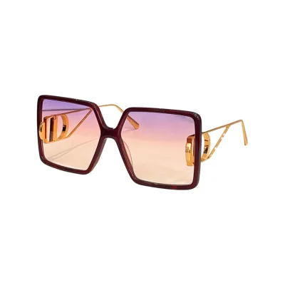 DIOR square frame glasses beige/red/green/black/leopard/grey color Size 64口16-140