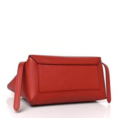 Celine Nano Belt Bag Coquelicot Grained Calfskin Leather Gold Hardware