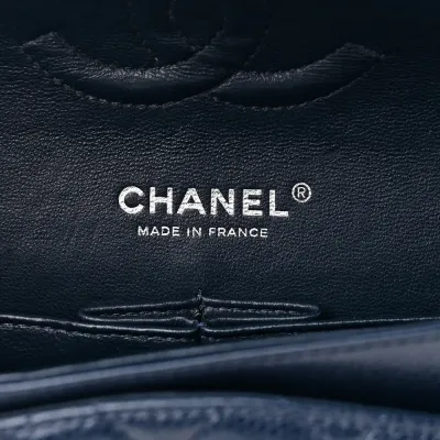 Designer Handbags | Blue Quilted Caviar Leather