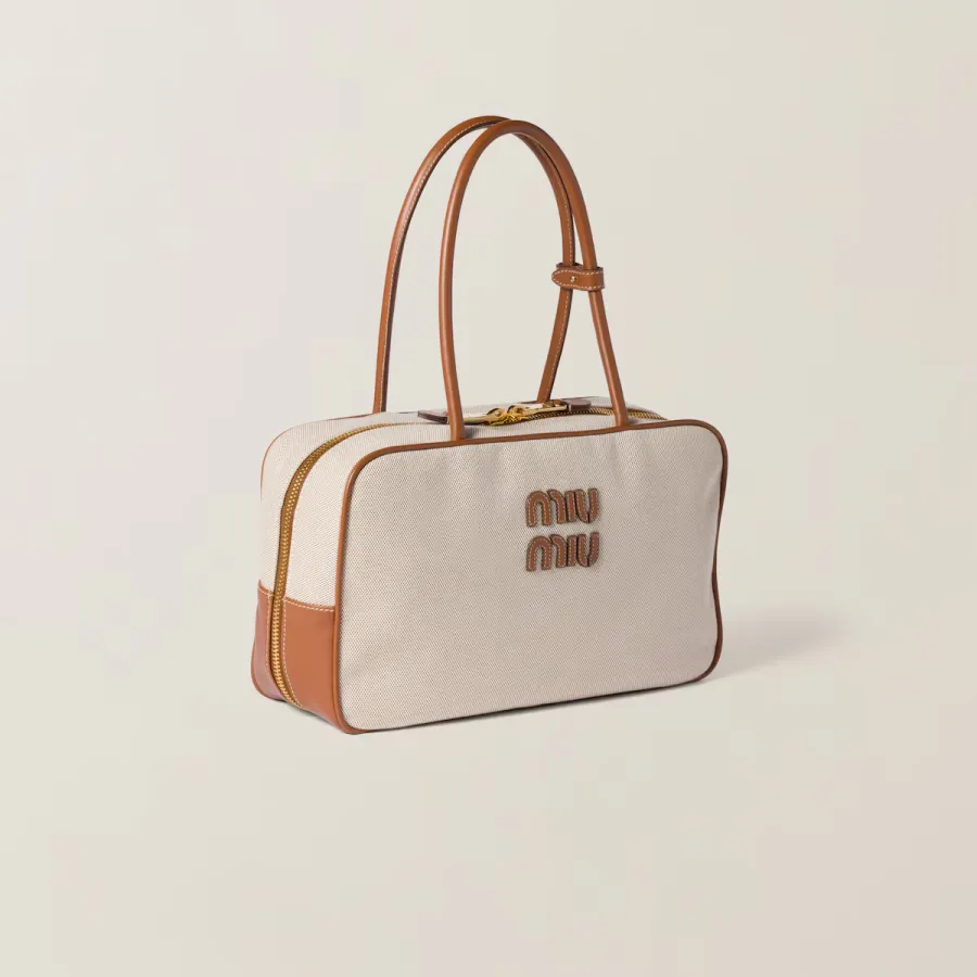 Miu Miu Aventure Nappa Canvas White Top-Handle Bags