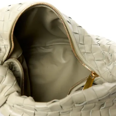 Bottega Veneta Maxi Teen Intrecciato Jodie Hobo Travertine Nappa Leather