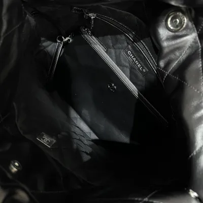 Chanel 22bags Black Black Buckle / Black Silver Buckle Shoulder Bags