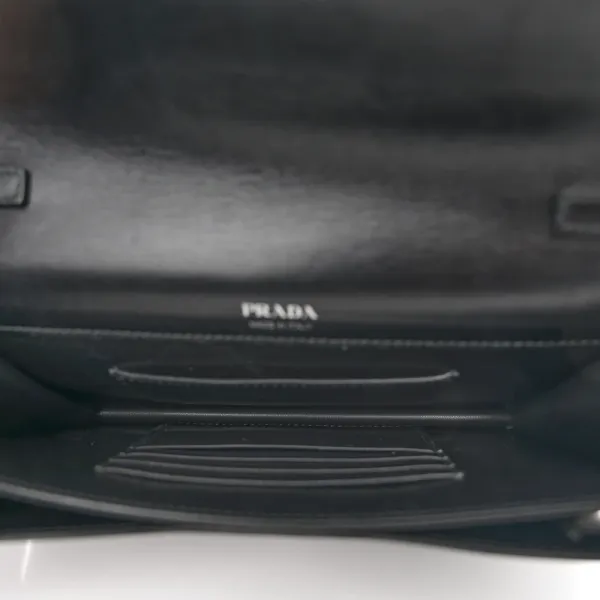 Prada Mini Envelope Bag Black Saffiano & City Calf Leather Silver Hardware - Image 7