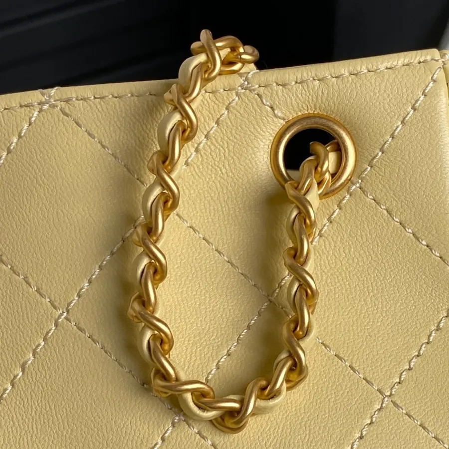 Chanel Yellow / Pink / Grey / Black Quilted Lambskin Leather Backpacks