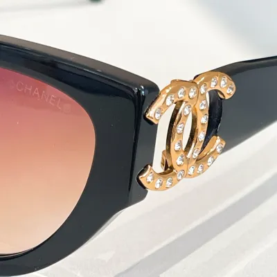 CHANEL glasses Leopard-print gold/Pink gold/Brown gold/Black silver/Black gold/Black gold pink color size 56口16-140