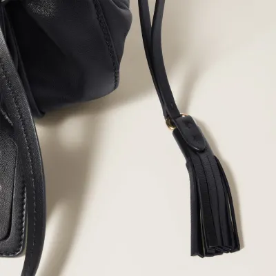 Miu Miu Joie Nappa Quilted Lambskin Leather Black Shoulder Bags
