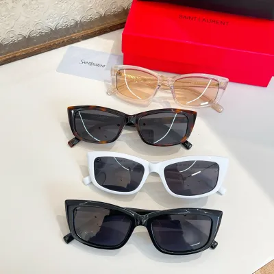 Saint Laurent square frame glasses white/black/tawny/leopard color Size 54口17-145