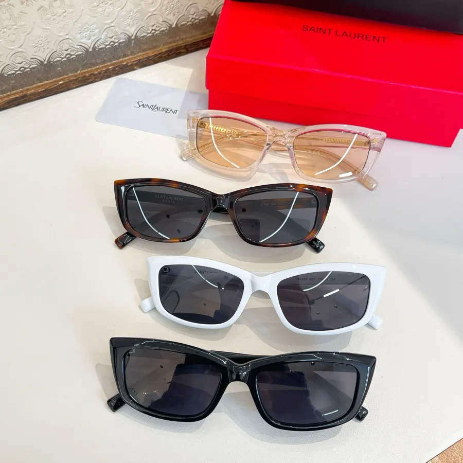 Saint Laurent square frame glasses white/black/tawny/leopard color Size 54口17-145