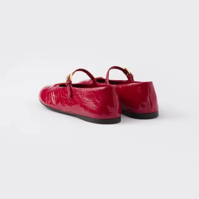 PRADA Naplak Flat Shoes red Ballet Shoes