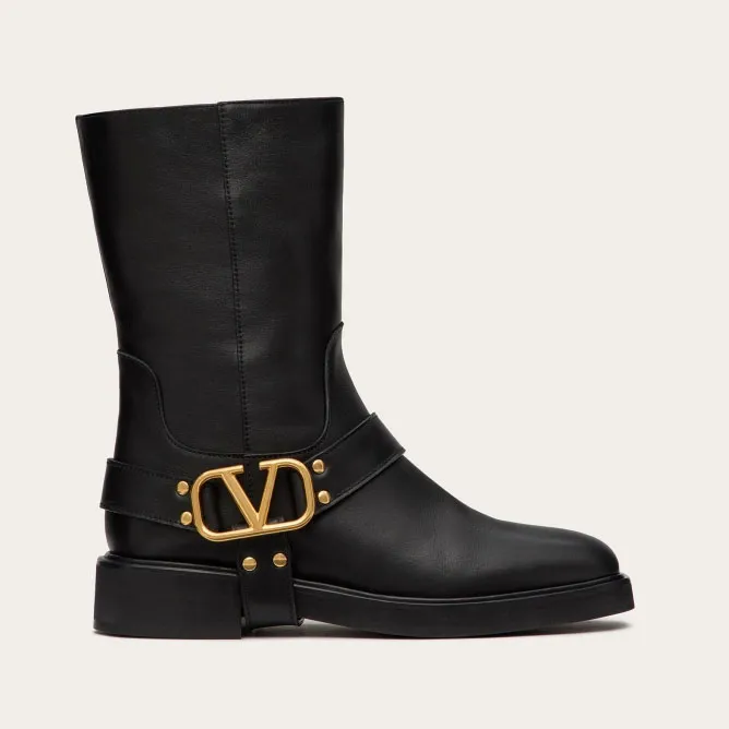 VALENTINO VLOGO SIGNATURE Calf leather ankle boots (heel 3 cm high)