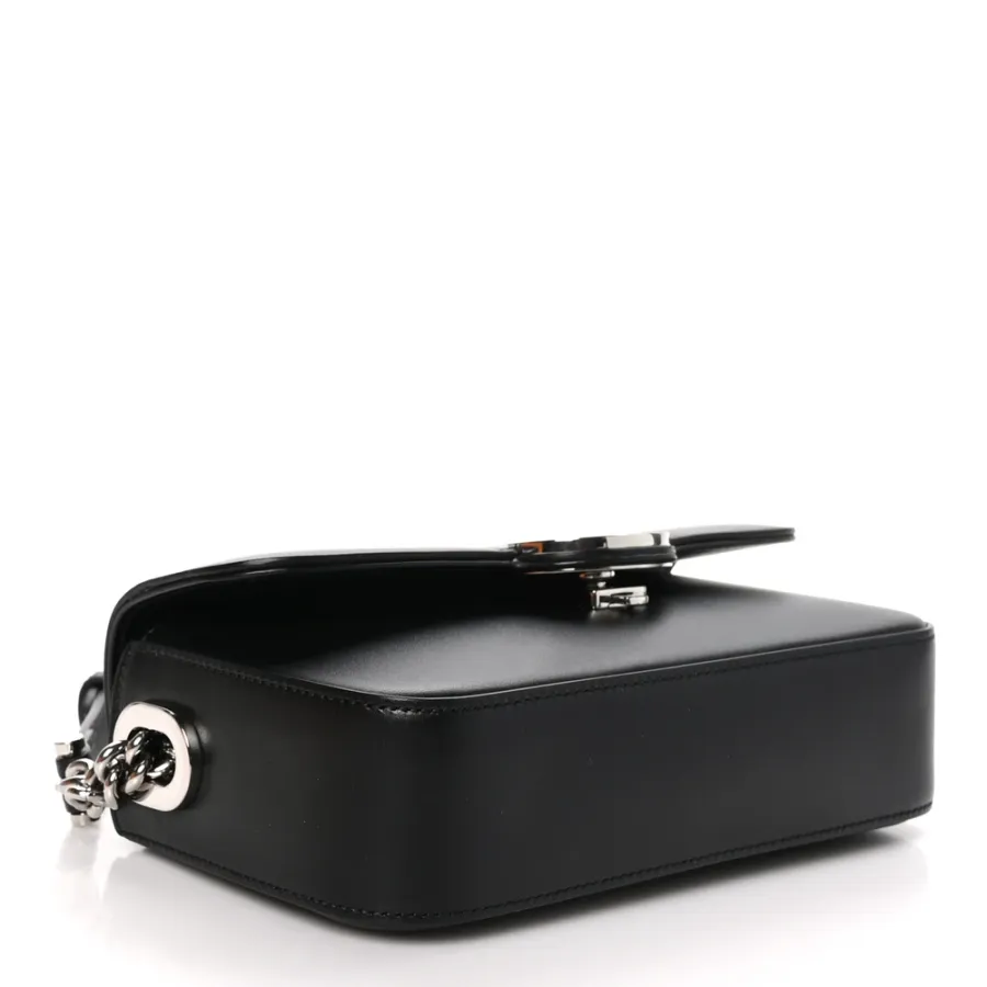 Gucci Small Petite GG Top Handle Shoulder Bag Black Calfskin Leather Silver Hardware