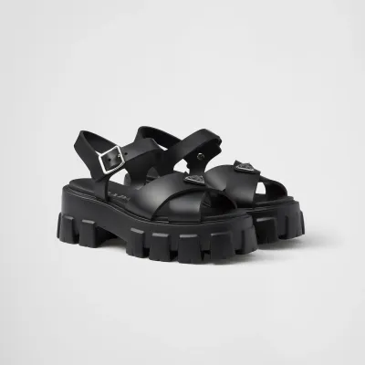PRADA Black Monolith rubber sandals