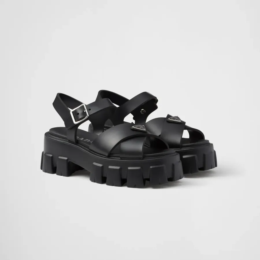 PRADA Black Monolith rubber sandals