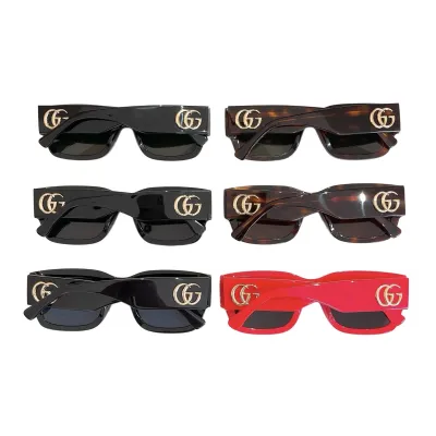 Gucci square frame glasses red/leopard brown/black/green black/leopard green/black blue color Size 52口22-145