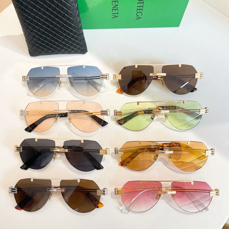 Bottega Veneta Pilot glasses leopard brown/blue/lime green/black/apricot/tawny/pink color Size 50口13-145