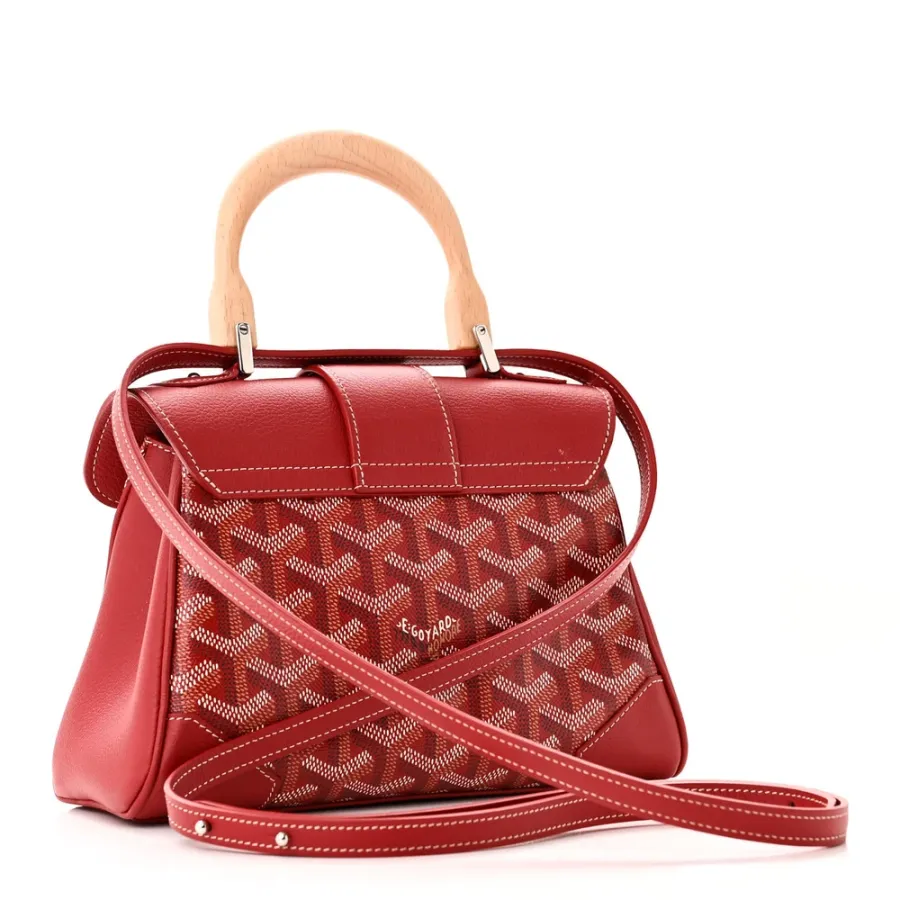 Goyard Saigon Mini Bag Red Goyardine Canvas Silver Hardware