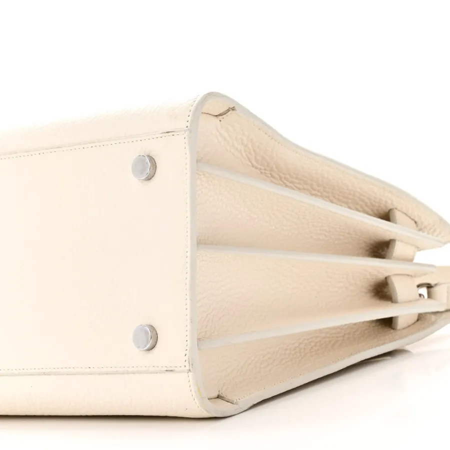 Saint Laurent Small Sac De Jour Dove White Grained Calfskin Leather