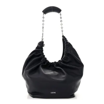 Loewe Squeeze Bag Medium Abyss Blue Buttery Nappa Lambskin Leather Silver Hardware