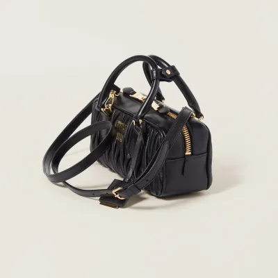 Miu Miu Arcadie matelassé Quilted Lambskin Leather Black Top-Handle Bags