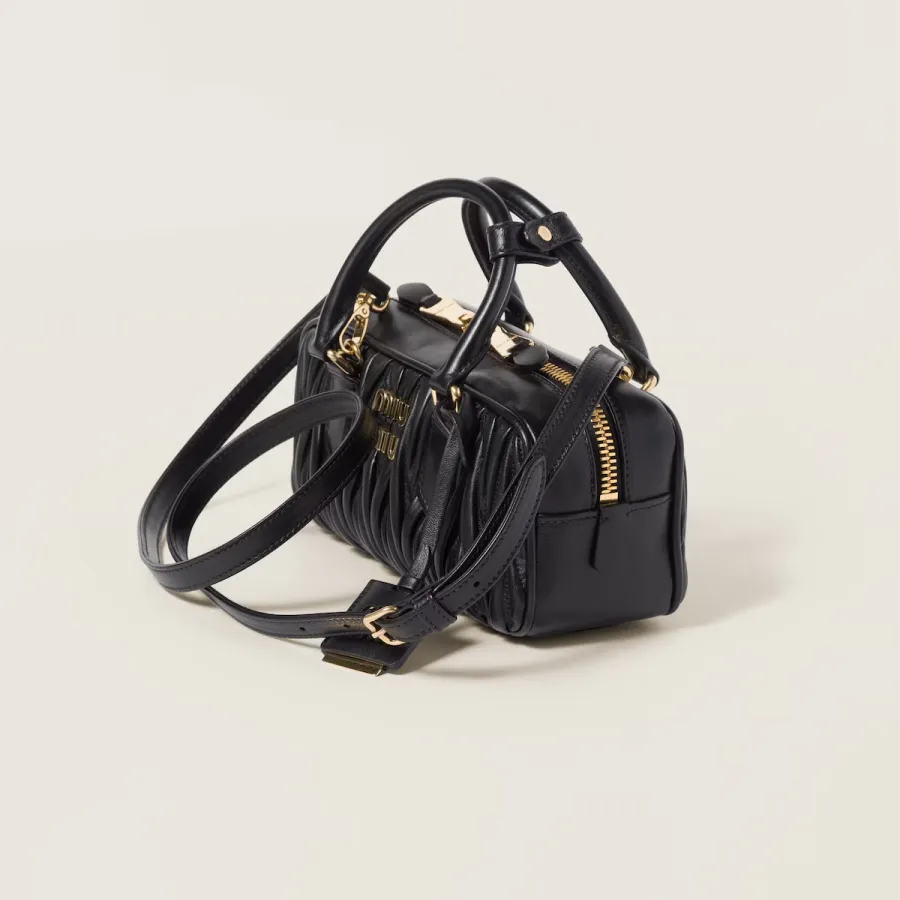 Miu Miu Arcadie matelassé Quilted Lambskin Leather Black Top-Handle Bags