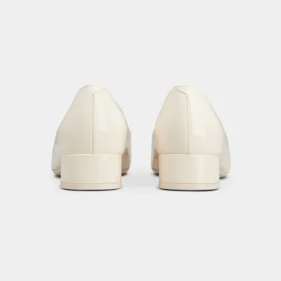 Roger Vivier U Look Ballerinas In White Patent Leather With Lacquered Buckle (Heel Height 2.5cm)