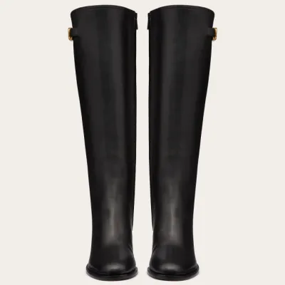 VALENTINO VLOGO SIGNATURE Calf leather high boots (heel 7cm high)