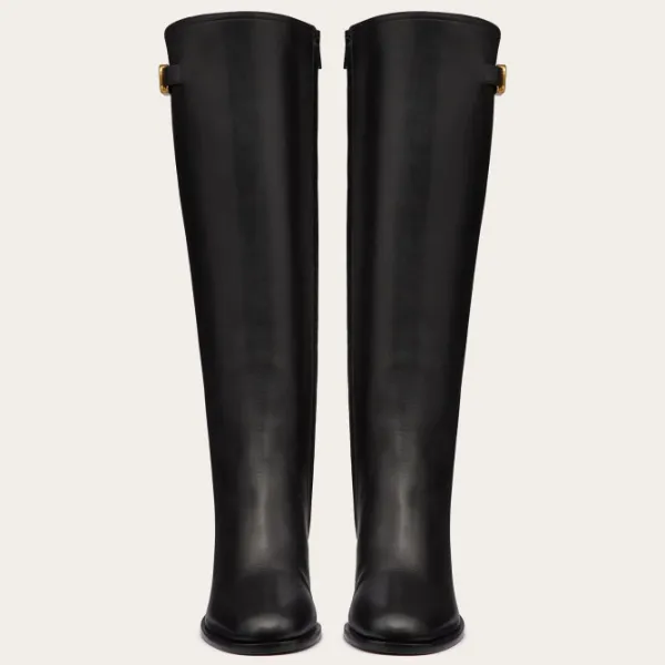VALENTINO VLOGO SIGNATURE Calf leather high boots (heel 7cm high) - Image 3