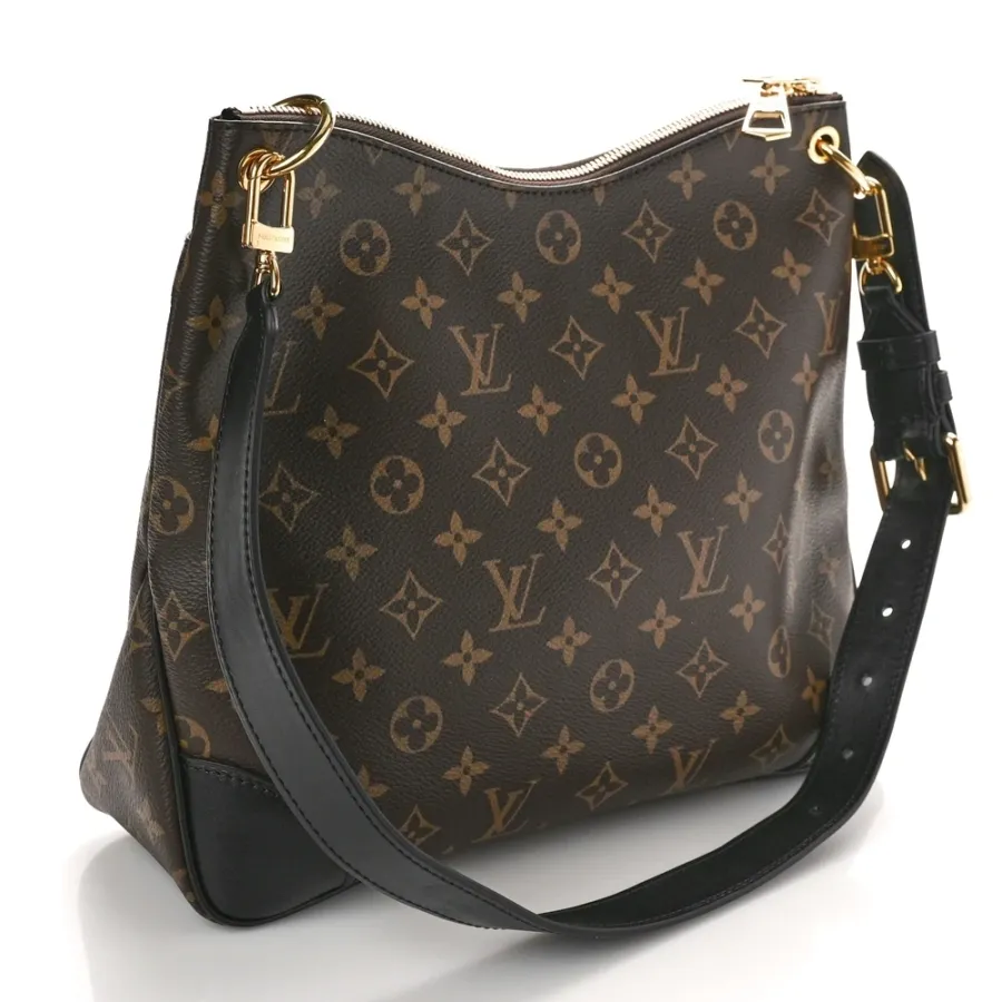 Louis Vuitton Odeon MM Black Monogram Canvas Gold Hardware
