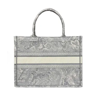 Dior Medium Dior Book Tote Gray Toile de Jouy Reverse Embroidery