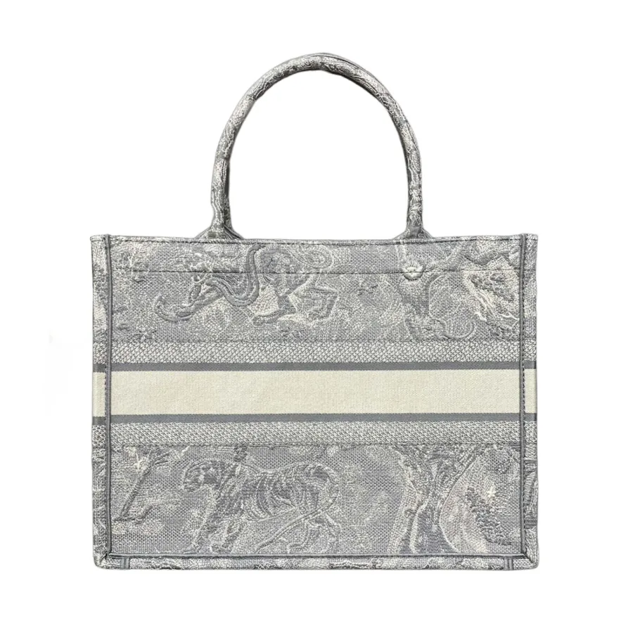 Dior Medium Dior Book Tote Gray Toile de Jouy Reverse Embroidery