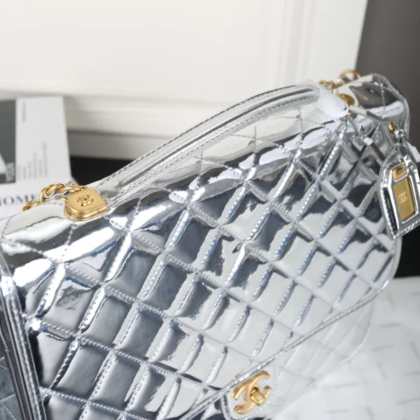 Chanel Silver / Gold / Black patent leather Backpacks - Image 7