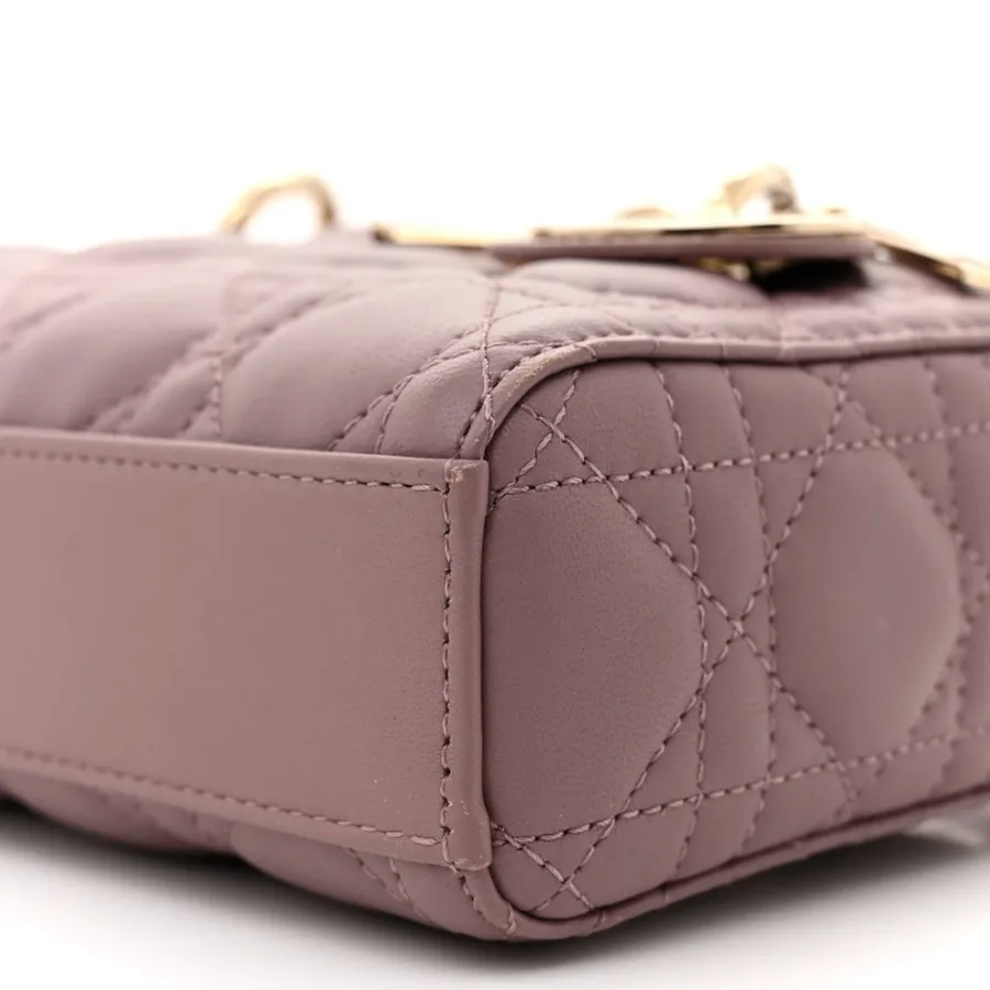 Dior Small Lady D-Joy Peony Pink Cannage Lambskin Leather Gold Hardware