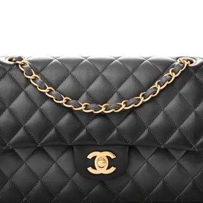 Grey Quilted Chanel Bag Quilted Lambskin Leather Crossbody Bags