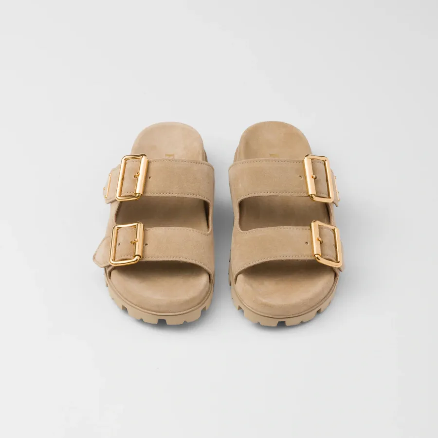 PRADA Beige suede leather with slippers